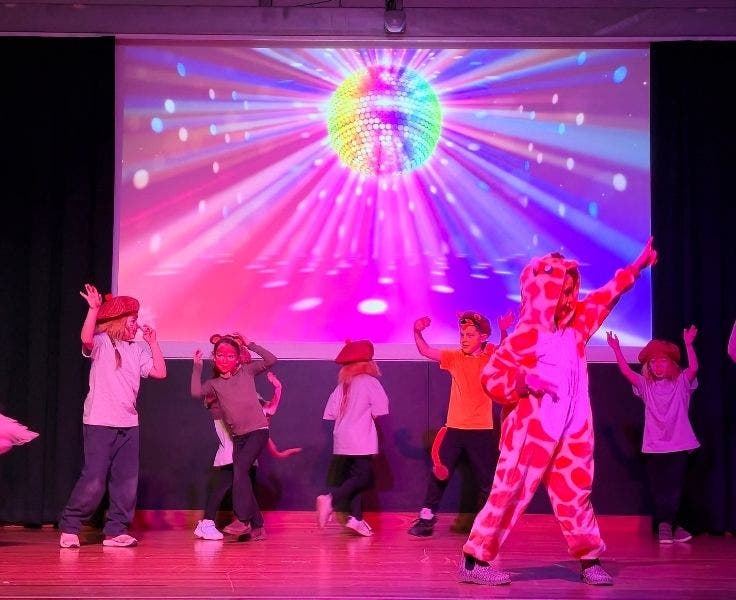 Photo of our stage 1 class performing at the bi-annual school concert.